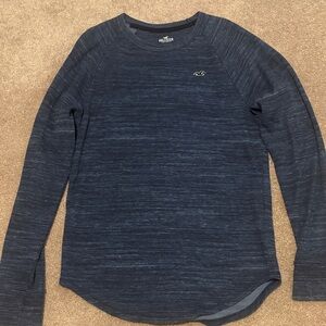 Hollister Men's Navy Long Sleeve Tee